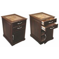 The Santiago 700 Count Walnut End Table Style Humidor w/ Drawers & Digital Hygrometer